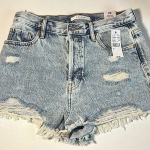 PacSun Acid Wash Ripped Vintage High Waisted Denim Shorts